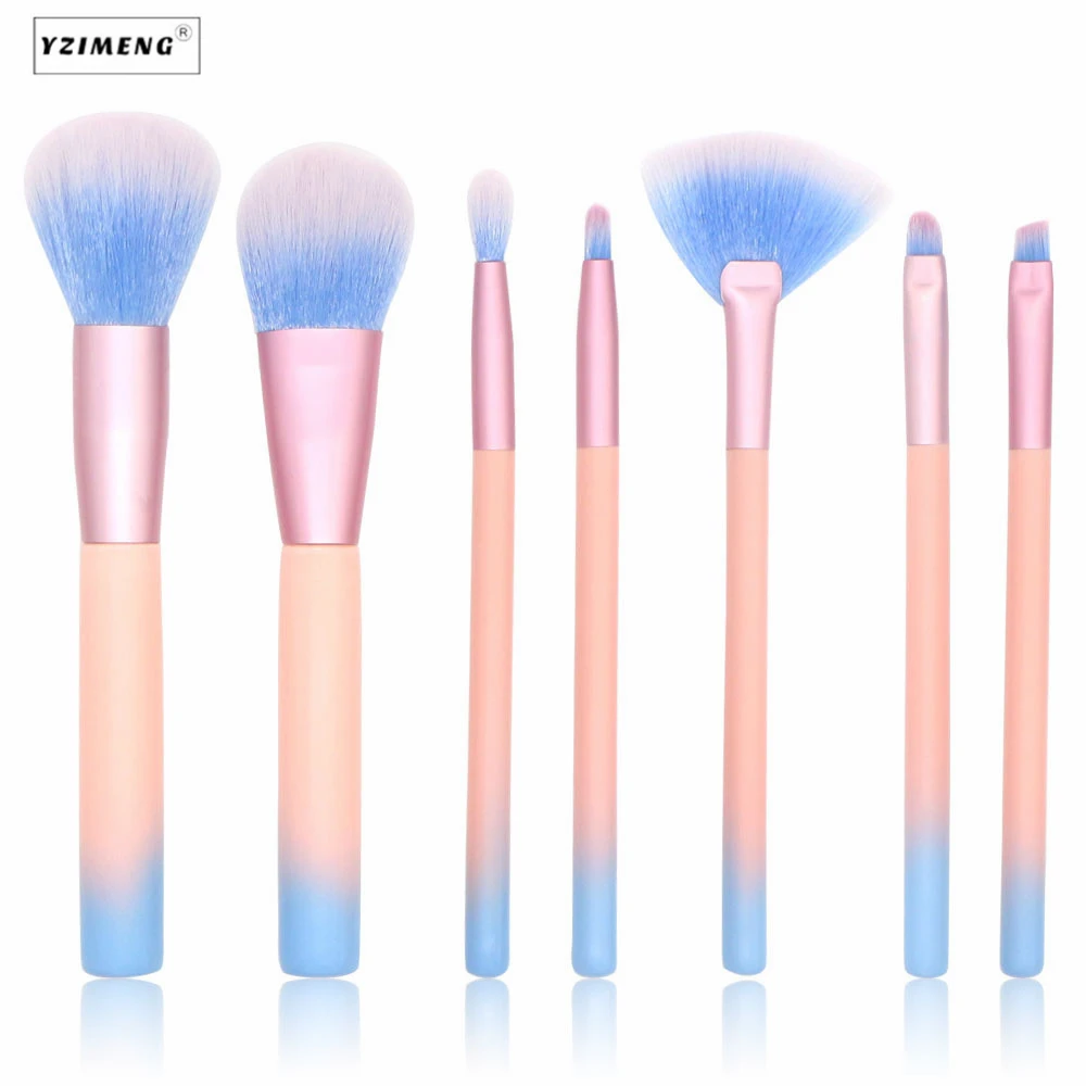 Набор кистей для макияжа с градиентом 7 шт.|cosmetic brush set|brush setmakeup brushes fan |