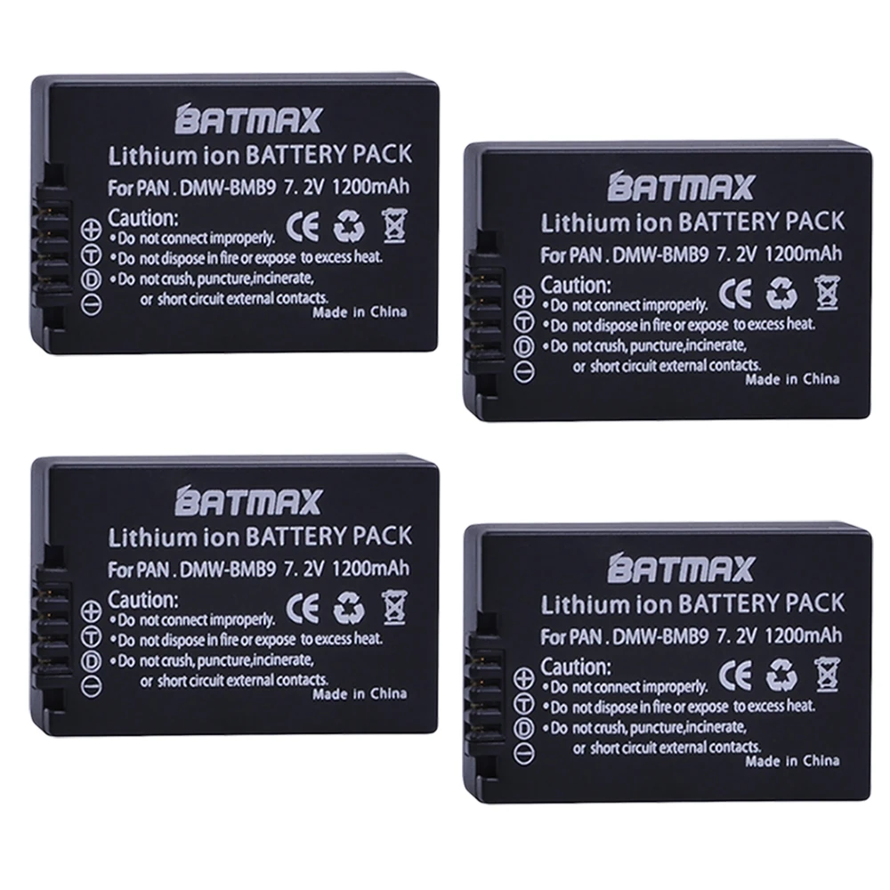 4 шт. DMW-BMB9 DMW BMB9 BMB9E DMWBMB9 Аккумулятор для Panasonic Lumix DMW-BMB9E FZ45K FZ47K FZ48K FZ60 FZ70 FZ100 FZ150 |
