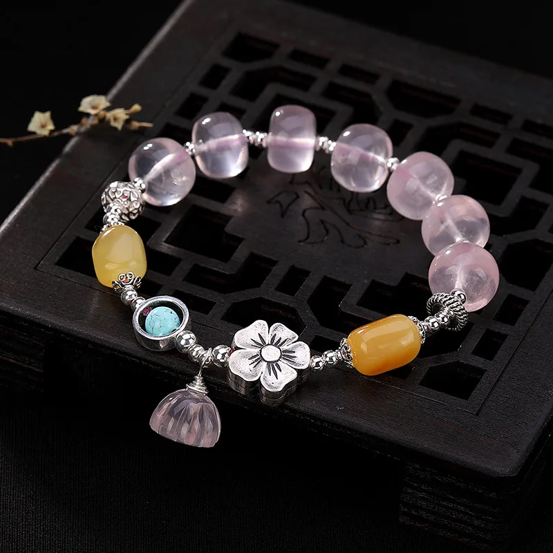 Trend Silver Bracelet Bangle Jewelry For Women Natural Pink Crystal Beeswax Original Design Bangle Elegant Jewelry 2019
Trend Silver Bracelet Bangle Jewelry For Women Natural Pink Crystal Beeswax Original Design Bangle Elegant Jewelry 2019