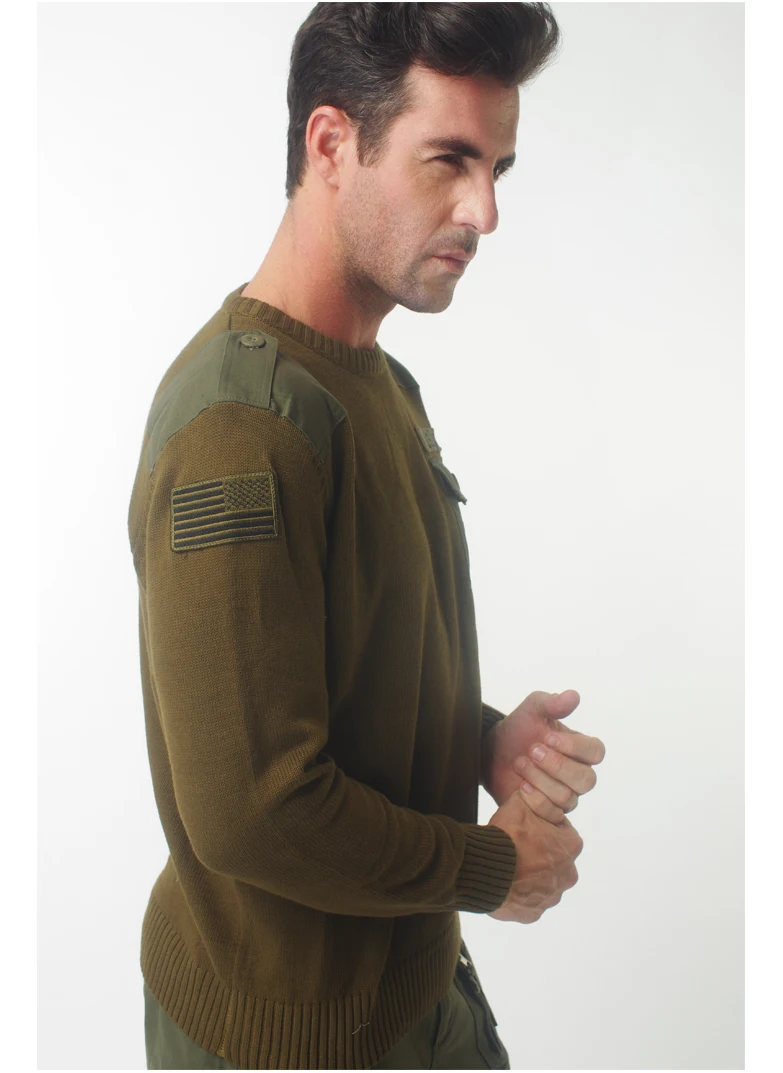 BONJEAN мужской военный армейский вязаный свитер осенне зимний Повседневный