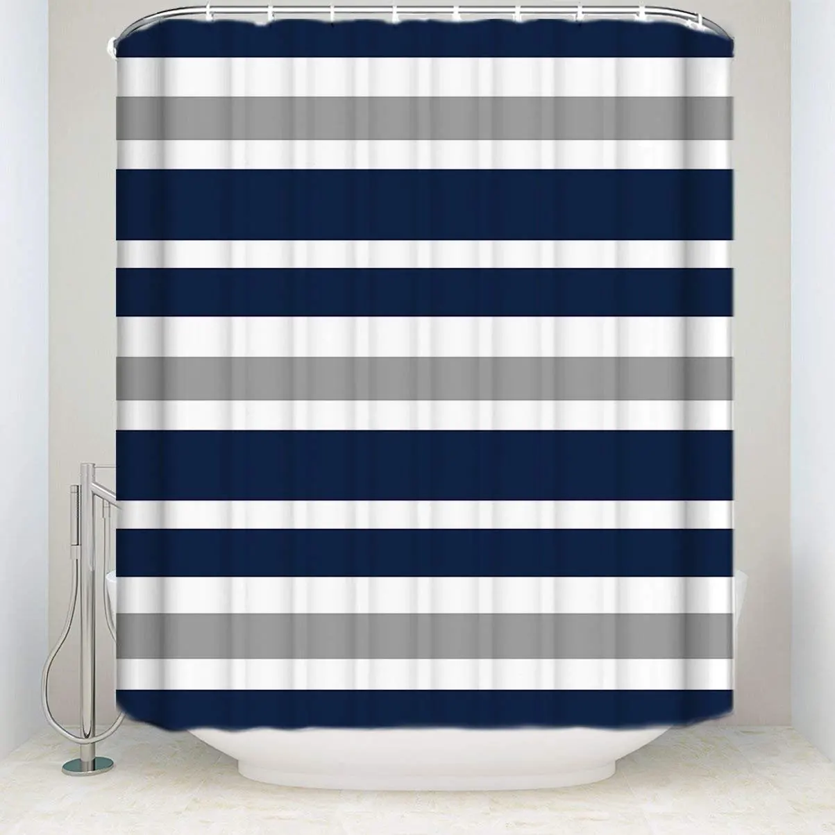 Designs Navy Blue Gray and White Kids Bathroom Fabric Bath Teen Stripe Shower Curtain
Designs Navy Blue Gray and White Kids Bathroom Fabric Bath Teen Stripe Shower Curtain