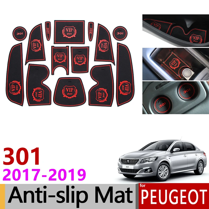 Противоскользящий коврик для ворот резиновые подстаканники Peugeot 301 2017 2018 2019