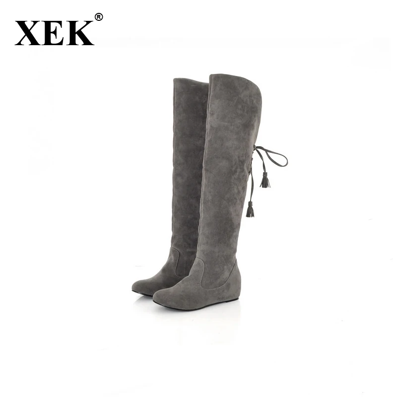XEK Hot Quality Women Boots Faux Suede Over the Knee Flat Warm Boot Comfortable Thigh High Boot Lace-up Woman Winter Shoe WFQ111
XEK Hot Quality Women Boots Faux Suede Over the Knee Flat Warm Boot Comfortable Thigh High Boot Lace-up Woman Winter Shoe WFQ111