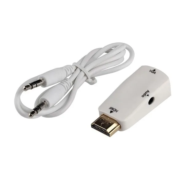 Free Shipping HDMI Male To VGA Female Converter Box Adapter With Audio Cable For PC HDTV | Электроника