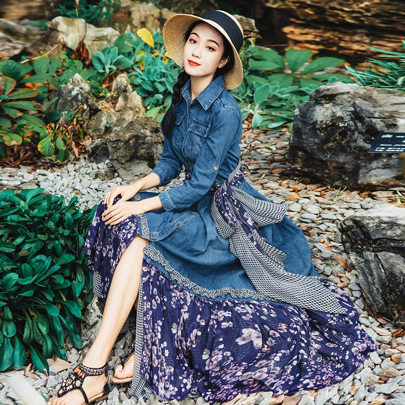 2017Autumn Winter New Women dress Elegant Vintage Denim patchwork Long Sleeve Swing dresses Tunic Vestidos
2017Autumn Winter New Women dress Elegant Vintage Denim patchwork Long Sleeve Swing dresses Tunic Vestidos