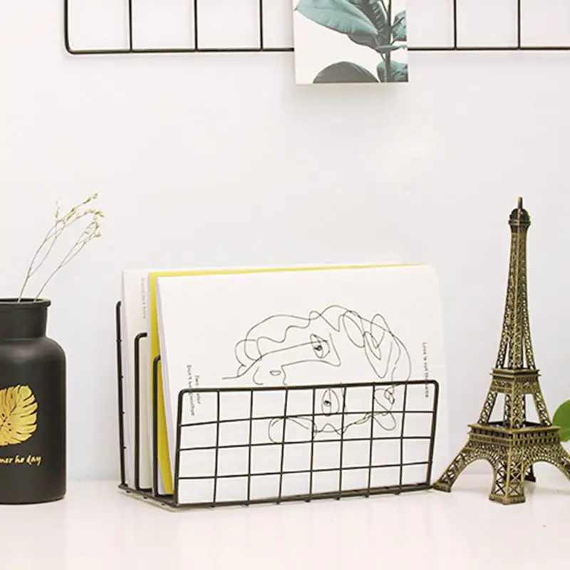 Three Layer Desktop Magazine Shelf Grid Wrought Iron Desktop Storage Rack Bookshelf Magazine File Organizer Holder
Three Layer Desktop Magazine Shelf Grid Wrought Iron Desktop Storage Rack Bookshelf Magazine File Organizer Holder