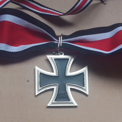 XDM0078 немецкий Рыцарский крест Железный крест с логотипом и лентой 49 мм x 49 мм