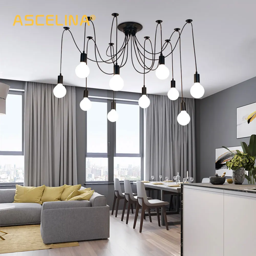Spider Pendant Light Retro pendant Lamp Nordic Ceiling lamp LED Industrial hanging lamps living room restaurant Cafe decoration
Spider Pendant Light Retro pendant Lamp Nordic Ceiling lamp LED Industrial hanging lamps living room restaurant Cafe decoration