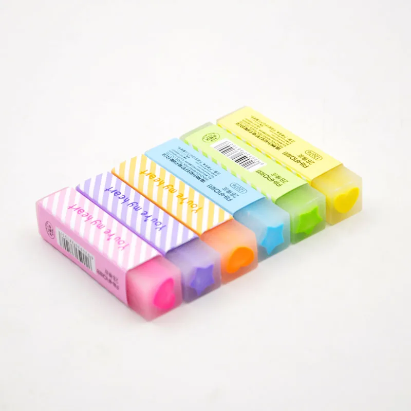 24 pcs/Lot Macaron color Star heart filling Eraser 2B pencil erasers Stationery Office school supplies Material escolar F993
24 pcs/Lot Macaron color Star heart filling Eraser 2B pencil erasers Stationery Office school supplies Material escolar F993