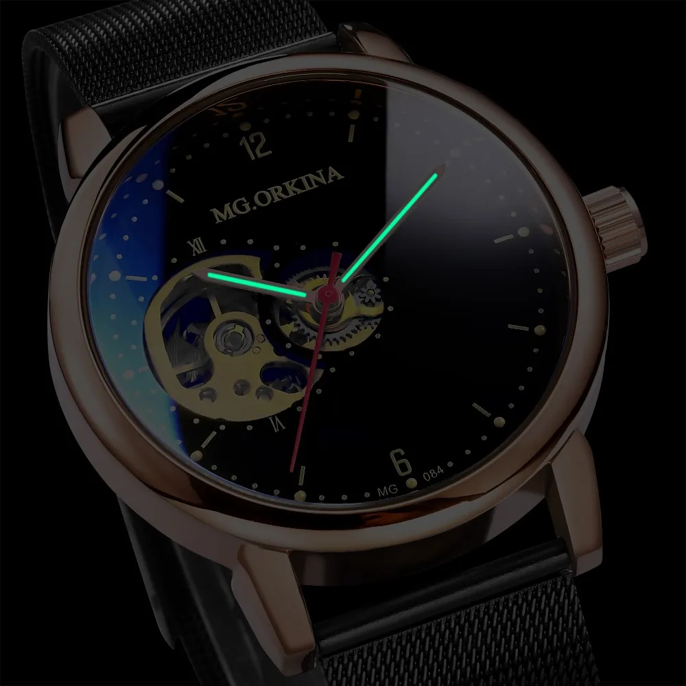 ORKINA Original Men Watch Skeleton Automatic Mechanical Male Wristwatches Rose Gold Leather Mesh Strap Clock Men Luminous
ORKINA Original Men Watch Skeleton Automatic Mechanical Male Wristwatches Rose Gold Leather Mesh Strap Clock Men Luminous