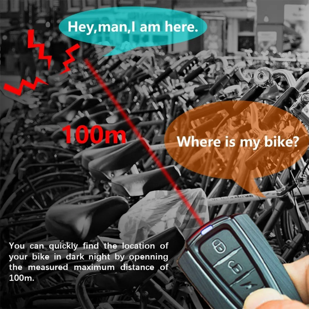 4-In-1 Bicycle Bike Security Lock Wireless Alarm Anti-theft Remote Control Taillight Kit Waterproof Bicycle lamp Accessories
4-In-1 Bicycle Bike Security Lock Wireless Alarm Anti-theft Remote Control Taillight Kit Waterproof Bicycle lamp Accessories