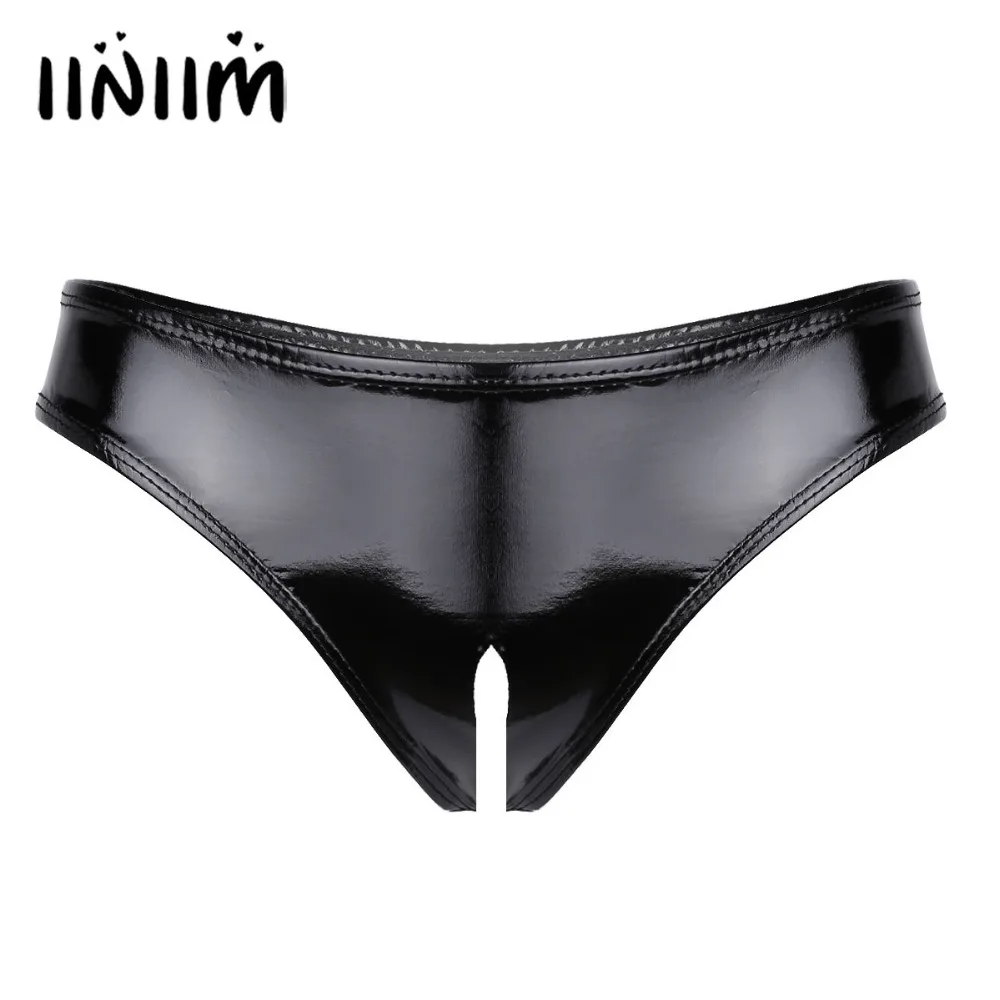 Sexy Womens Lingerie Patent Leather Open Crotch Underwear Exotic Crotchless Panties Wet Look High Cut Mini Briefs Underpants
Sexy Womens Lingerie Patent Leather Open Crotch Underwear Exotic Crotchless Panties Wet Look High Cut Mini Briefs Underpants