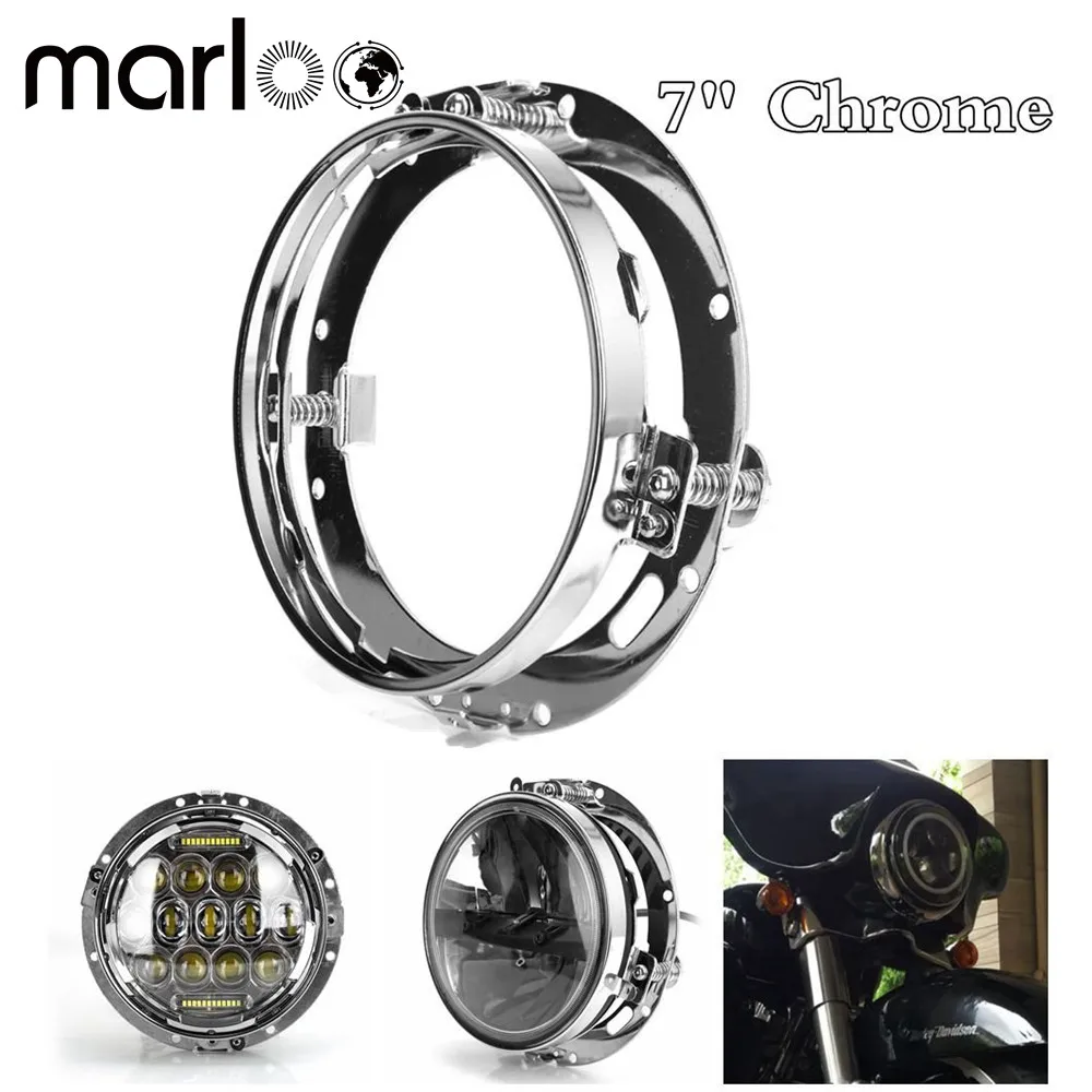 Chrome Mounting Bracket Trim Ring For 7 Inch Round LED Headlight Headlamp Car Motorcycle Accessories
Chrome Mounting Bracket Trim Ring For 7 Inch Round LED Headlight Headlamp Car Motorcycle Accessories