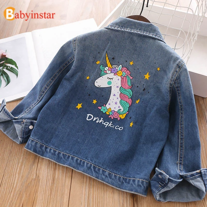 Причудливая куртка Babyinstar с единорогом для маленьких девочек осенние куртки