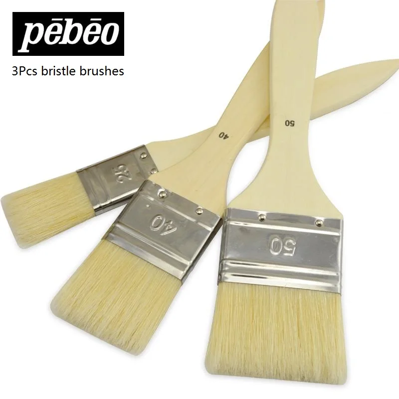 Pebeo bristle paint brush watercolor oil Acrylic large area painting brush wood handle 3pcs/set
Pebeo bristle paint brush watercolor oil Acrylic large area painting brush wood handle 3pcs/set
