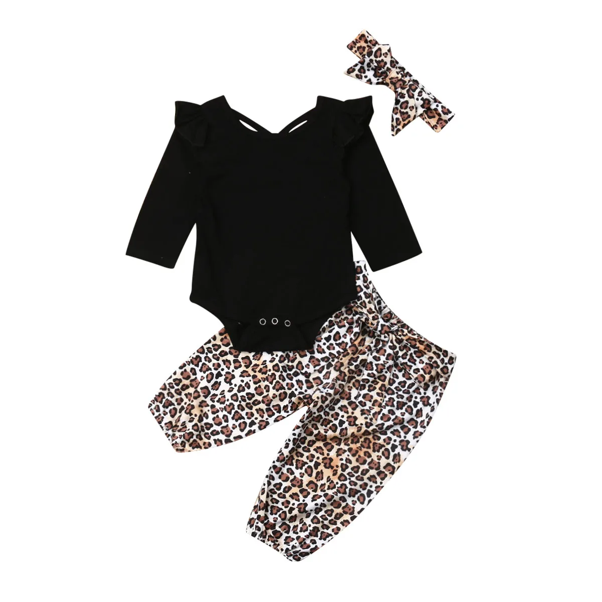 2019 Cute Toddler Kids Baby Girls Clothes Long Sleeve Solid Romper+Leopard Trousers +Headband 3pcs Outfits Set
2019 Cute Toddler Kids Baby Girls Clothes Long Sleeve Solid Romper+Leopard Trousers +Headband 3pcs Outfits Set