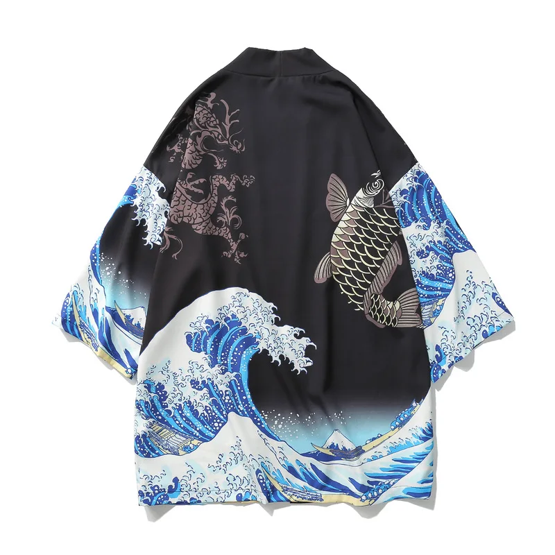 Men Wave and Carp Print Long Kimono Cardigan Men Thin Mens Kimono Cardigan Jacket Coat
Men Wave and Carp Print Long Kimono Cardigan Men Thin Mens Kimono Cardigan Jacket Coat