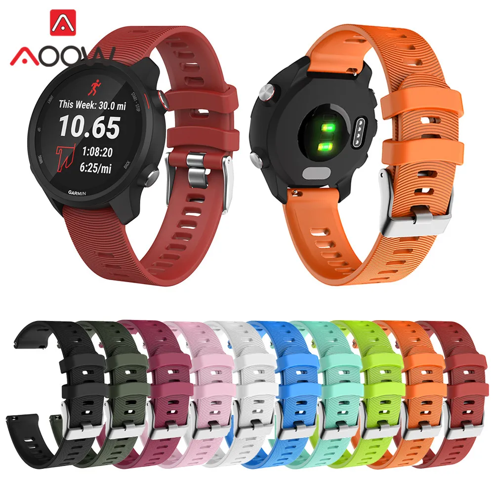 Ремешок силиконовый для наручных часов 20 мм Garmin Forerunner 245M 245 645 | Наручные часы