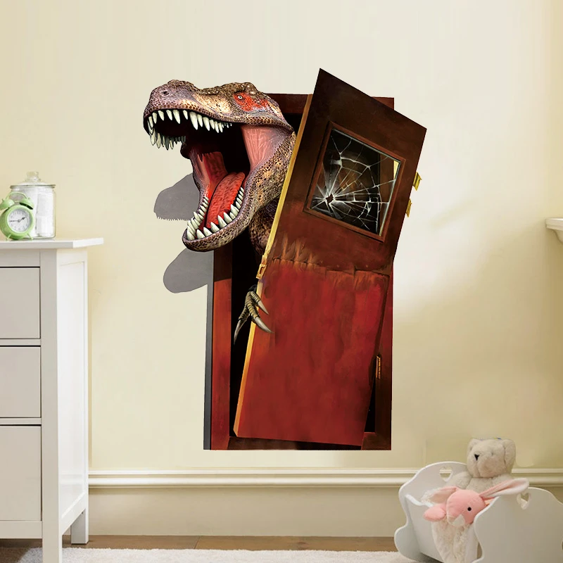 3D Effect Dinosaur Door Wall Stickers For Kids Rooms Bedroom Home Decor Pvc Wall Decal Mural Home Decorations
3D Effect Dinosaur Door Wall Stickers For Kids Rooms Bedroom Home Decor Pvc Wall Decal Mural Home Decorations