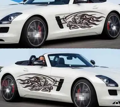 Наклейки с эффектом пламени и царапин для автомобиля украшение тела наклейки