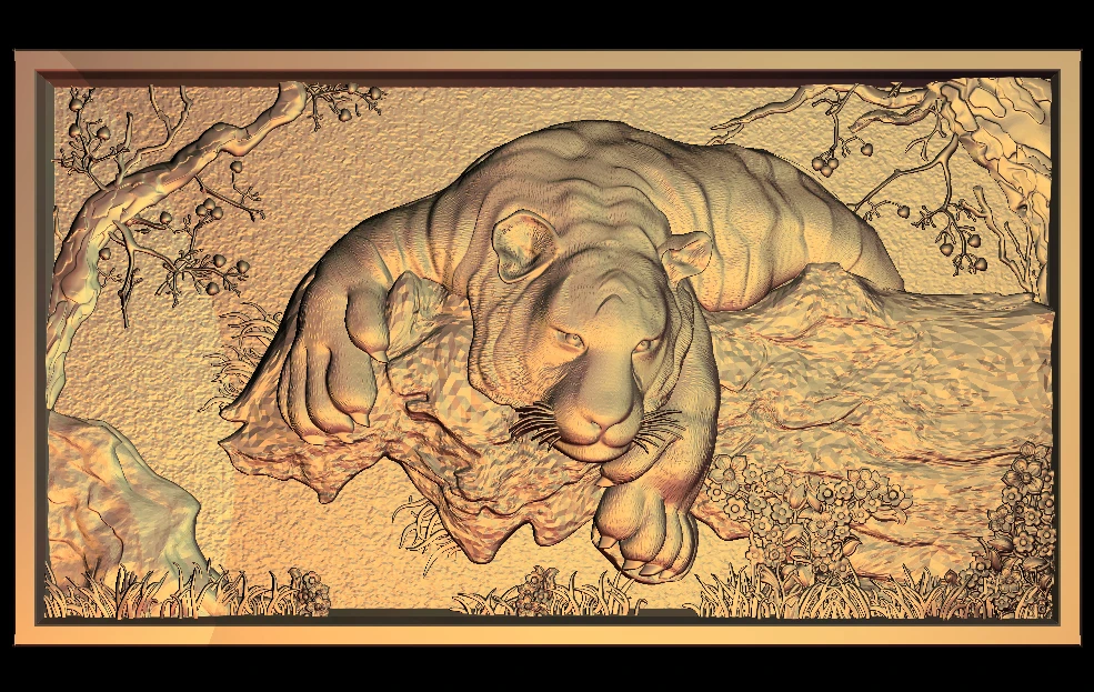 3D модель tiger relief для фрезерного станка с ЧПУ, принтера Artcam Aspire type 3, файл формата STL M445
3D модель tiger relief для фрезерного станка с ЧПУ, принтера Artcam Aspire type 3, файл формата STL M445
