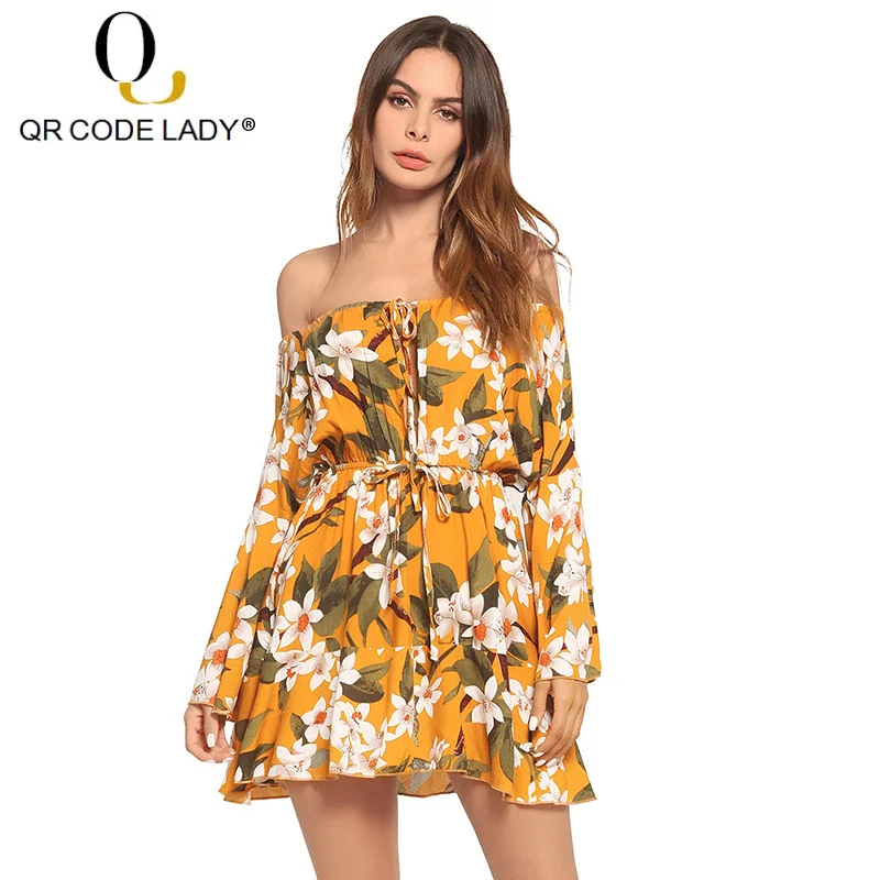 QR Bandage Flare Summer Dress Women 2019 Sexy Off Shoulder Party Dress Female Casual Slim Print Vacation Boho Beach Mini Dresses
QR Bandage Flare Summer Dress Women 2019 Sexy Off Shoulder Party Dress Female Casual Slim Print Vacation Boho Beach Mini Dresses
