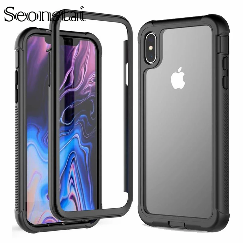 Чехлы для iPhone XR XS MAX противоударный прозрачный чехол бампер с полным корпусом