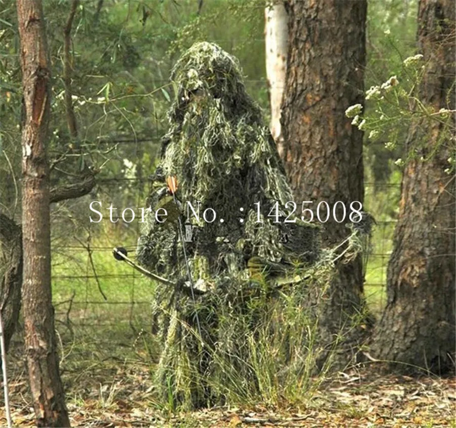 3D травяной лес Ghillie более толстый и тяжелый тактический охотничий костюм из