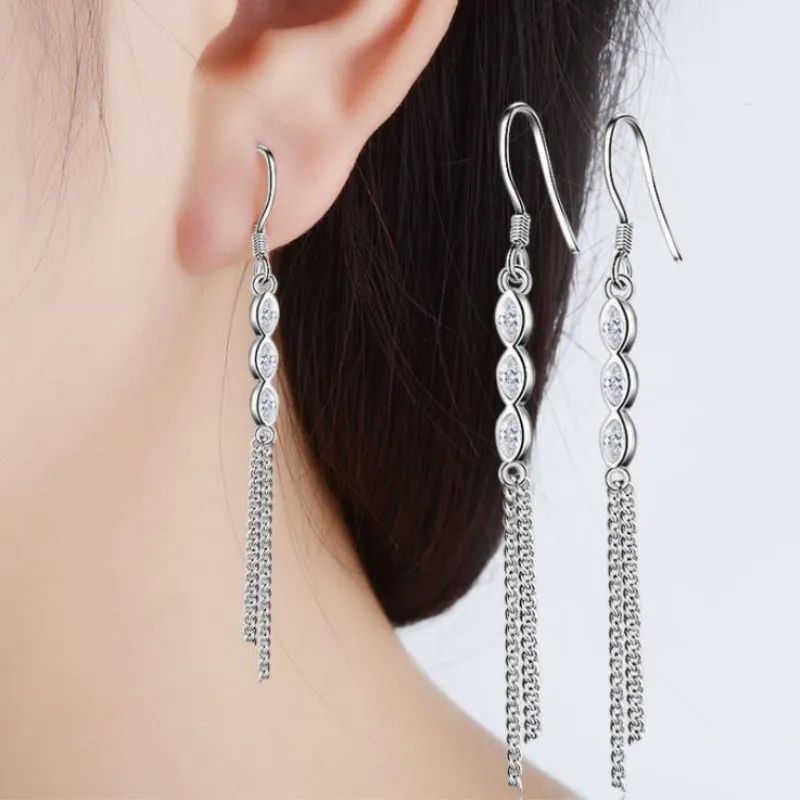 Female Tassel Temperament 925 Sterling Silver Jewelry Long Wild Sweet Water Drop Personality Gift Dangle Earrings SE373
Female Tassel Temperament 925 Sterling Silver Jewelry Long Wild Sweet Water Drop Personality Gift Dangle Earrings SE373