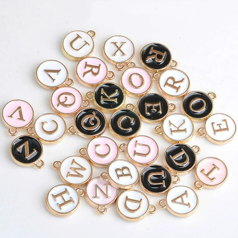 High Quality 10 Pieces/Lot 12mm Double-Sided Pink Black White Letter Enamel Initial Charms Letter Alphabet Charm For Jewelry
High Quality 10 Pieces/Lot 12mm Double-Sided Pink Black White Letter Enamel Initial Charms Letter Alphabet Charm For Jewelry