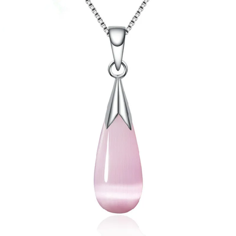 Wholesale 925 sterling silver fashion water drop opal stone ladies pendant necklaces jewelry female gift short box chain cheap
Wholesale 925 sterling silver fashion water drop opal stone ladies pendant necklaces jewelry female gift short box chain cheap