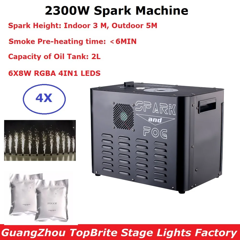 Sales 2300W Cold Spark Firework Machine For Wedding Celebrations With 6X8W RGBA 4IN1 LEDS LED Spark Fountain Sparkular Machine
Sales 2300W Cold Spark Firework Machine For Wedding Celebrations With 6X8W RGBA 4IN1 LEDS LED Spark Fountain Sparkular Machine