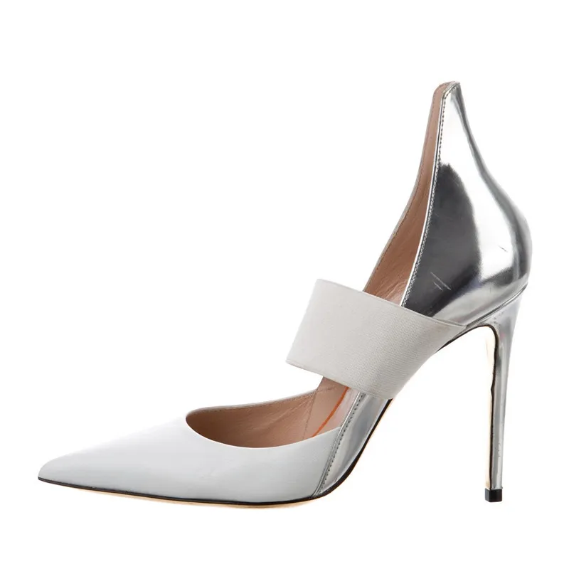 Fashion Silver White Patchwork High Heels Pumps Heels Sexy Ladies Pointed Toe Band Party Pumps Women's Dress Wedding Shoes Woman
Fashion Silver White Patchwork High Heels Pumps Heels Sexy Ladies Pointed Toe Band Party Pumps Women's Dress Wedding Shoes Woman