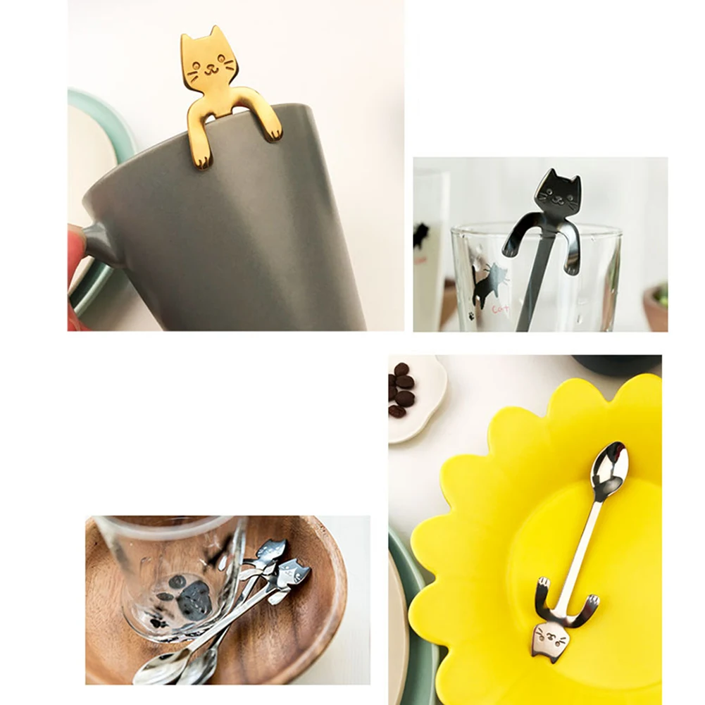 Cute Mini Cat Coffee Tea Spoon 304 Stainless Steel Hanging Spoon Reusable Handle Scoop Portable Tableware Kitchen Gadget
Cute Mini Cat Coffee Tea Spoon 304 Stainless Steel Hanging Spoon Reusable Handle Scoop Portable Tableware Kitchen Gadget