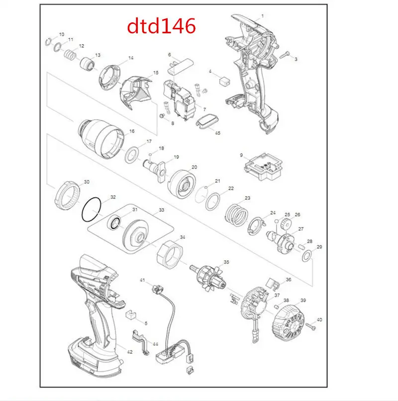 Parts for MAKITA TD146D DTD146 326067-3 140946-9 227150-8 158145-9 620052-1 638387-6 650722-8 326066-5 643852-2
Parts for MAKITA TD146D DTD146 326067-3 140946-9 227150-8 158145-9 620052-1 638387-6 650722-8 326066-5 643852-2