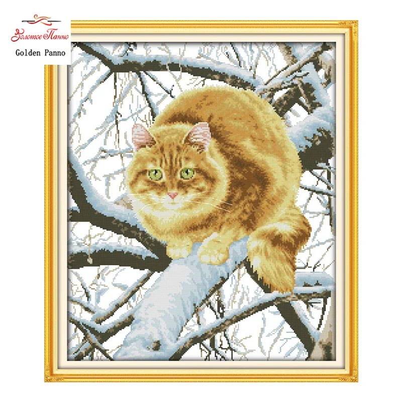 Golden Panno,Needlework,DIY DMC Cross stitch,Sets For Embroidery kit The fat cat on the tree home decoration Counted Cross-Stitc
Golden Panno,Needlework,DIY DMC Cross stitch,Sets For Embroidery kit The fat cat on the tree home decoration Counted Cross-Stitc