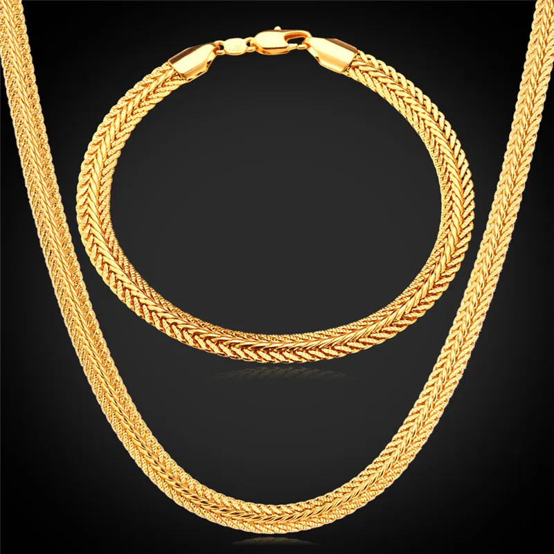 Long Foxtail Chain Bracelet Necklace Set 6mm Wholesale Yellow Gold/Black /Rose Gold Color Chain For Men Jewelry NH435
Long Foxtail Chain Bracelet Necklace Set 6mm Wholesale Yellow Gold/Black /Rose Gold Color Chain For Men Jewelry NH435