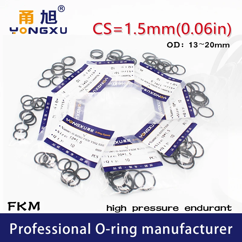10PCS/lot Black FKM Fluorine Rubber O-rings Seals CS1.5mm OD13/14/15/16/17/18/19/20*1.5mm ORings Seal Gasket Ring Sealing Washer
10PCS/lot Black FKM Fluorine Rubber O-rings Seals CS1.5mm OD13/14/15/16/17/18/19/20*1.5mm ORings Seal Gasket Ring Sealing Washer