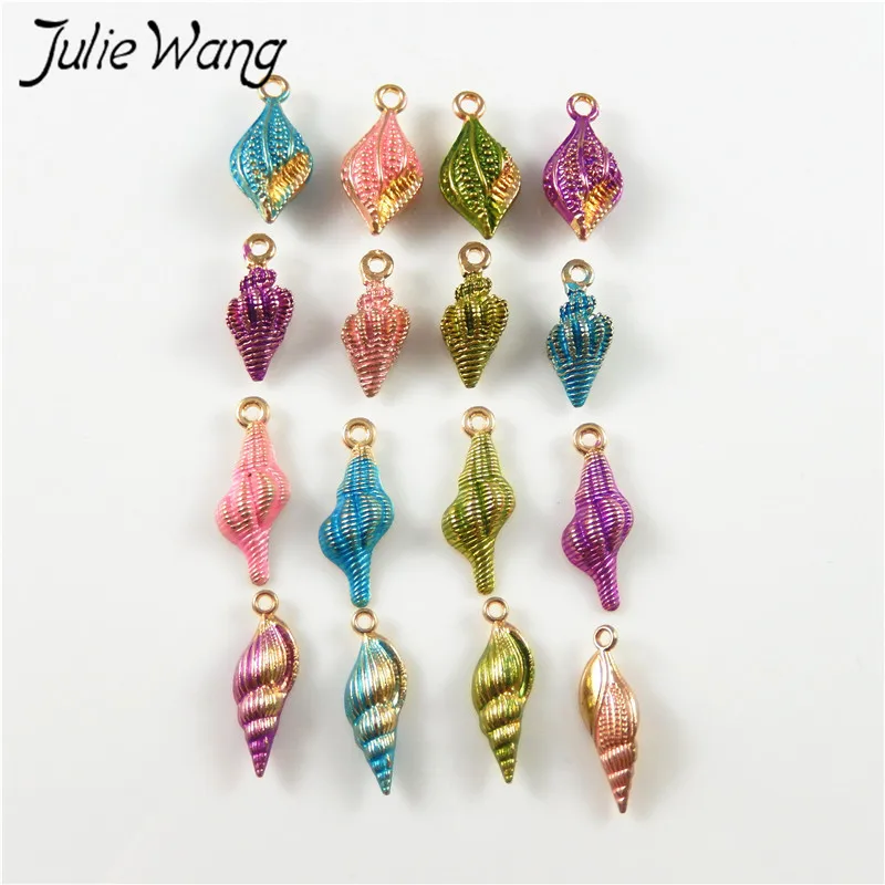 Julie Wang 16pcs Wholesale Multi Size Stunning Colorful Conch Sea Shell Enamel Alloy Cute Charms Fine Jewelry Findings For Women
Julie Wang 16pcs Wholesale Multi Size Stunning Colorful Conch Sea Shell Enamel Alloy Cute Charms Fine Jewelry Findings For Women