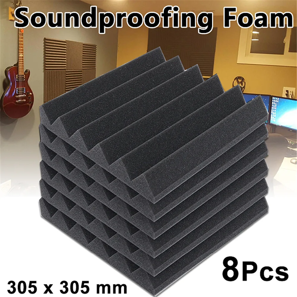 8PCS Soundproofing Foam 305x305x45mm For KTV Recording Studio Black Soundproofing Foam Acoustic Treatment Insulation Noise Pad
8PCS Soundproofing Foam 305x305x45mm For KTV Recording Studio Black Soundproofing Foam Acoustic Treatment Insulation Noise Pad