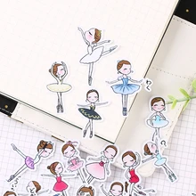 31 шт. милые балетные Детские Веселые бумажные наклейки домашние