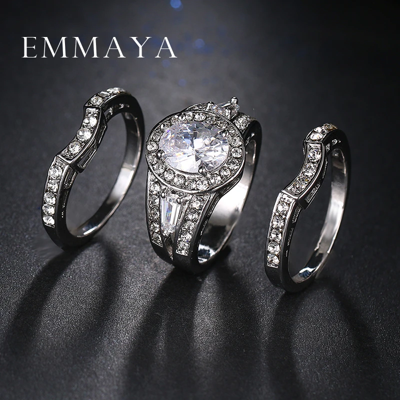Emmaya новые модные ювелирные изделия уникальные кольца в форме сердца 3 1 без никеля