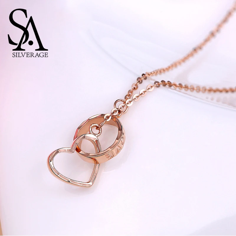 SA SILVERAGE 18K Rose Gold Heart Pendant Necklaces Woman Pendant Chain O Love Buckle Letter Love Necklaces Real Gold Jewelry
SA SILVERAGE 18K Rose Gold Heart Pendant Necklaces Woman Pendant Chain O Love Buckle Letter Love Necklaces Real Gold Jewelry