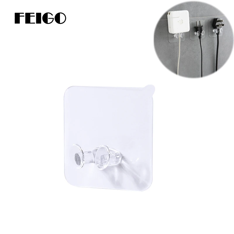 FEIGO Multi-Purpose Shelf Transparent Plug Hook Glue Strong Power Hook Socket Wire Mobile Phone Bracket Hook for Kitchen F1044
FEIGO Multi-Purpose Shelf Transparent Plug Hook Glue Strong Power Hook Socket Wire Mobile Phone Bracket Hook for Kitchen F1044