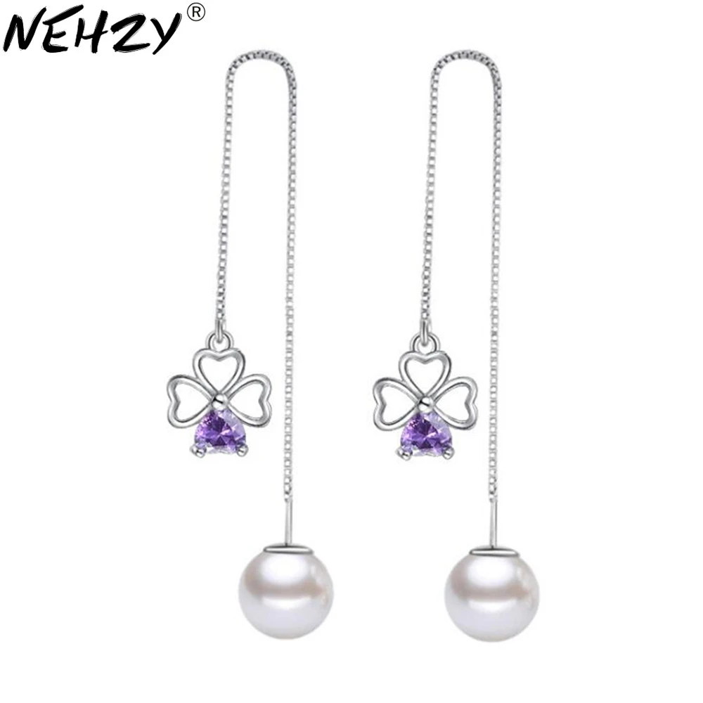 NEHZY S925 Stamp Fashion love shaped purple flower lucky leaf ear long paragraph tassel Drop Earrings women's jewelry
NEHZY S925 Stamp Fashion love shaped purple flower lucky leaf ear long paragraph tassel Drop Earrings women's jewelry