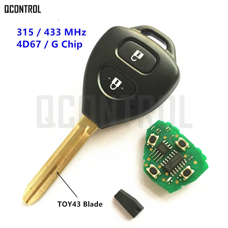 Дистанционный ключ QCONTROL для Toyota Camry Corolla Prado RAV4 Vios Hilux Yaris автомобильный чип 315 МГц/433