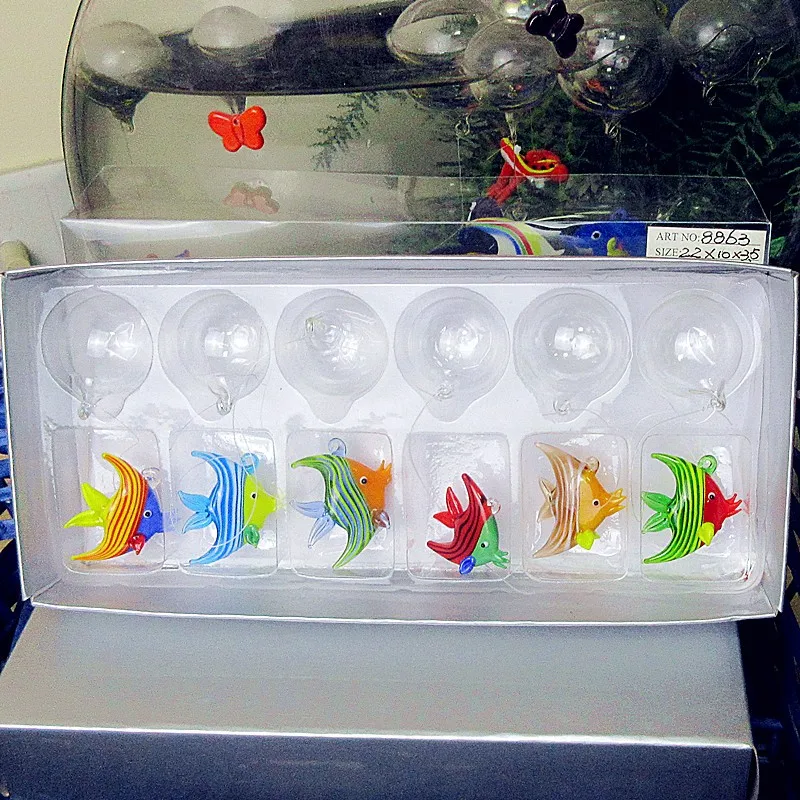 6pcs Custom Hand Blown Floating glass striped Tropical fish mini Figurines aquarium decoration pendant animal statues ornaments
6pcs Custom Hand Blown Floating glass striped Tropical fish mini Figurines aquarium decoration pendant animal statues ornaments
