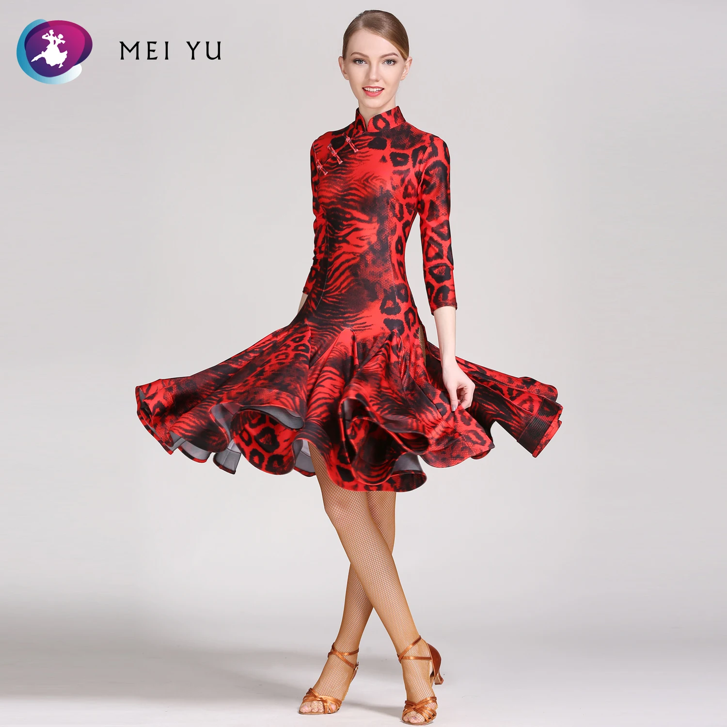 MEI YU GB042 New Adult Latin Dance Practice Dress Female Slit Cheongsam Collar Dress
MEI YU GB042 New Adult Latin Dance Practice Dress Female Slit Cheongsam Collar Dress