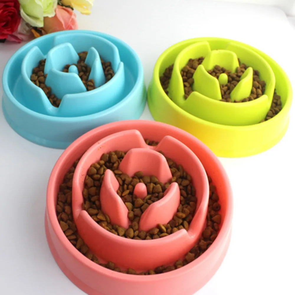 

Pet Dog Bowl Healthy Soft rubber Slow Food Feeder Anti Choke travel bowl for Cat dog Food feeding Alimentador Lento Bowls