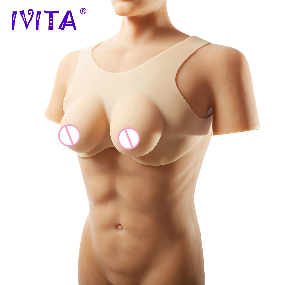 

IVITA 1200g Realistic Silicone Breast Forms Fake Boobs False Breasts For Crossdresser Transgender Shemale Drag-Queen Enhancer